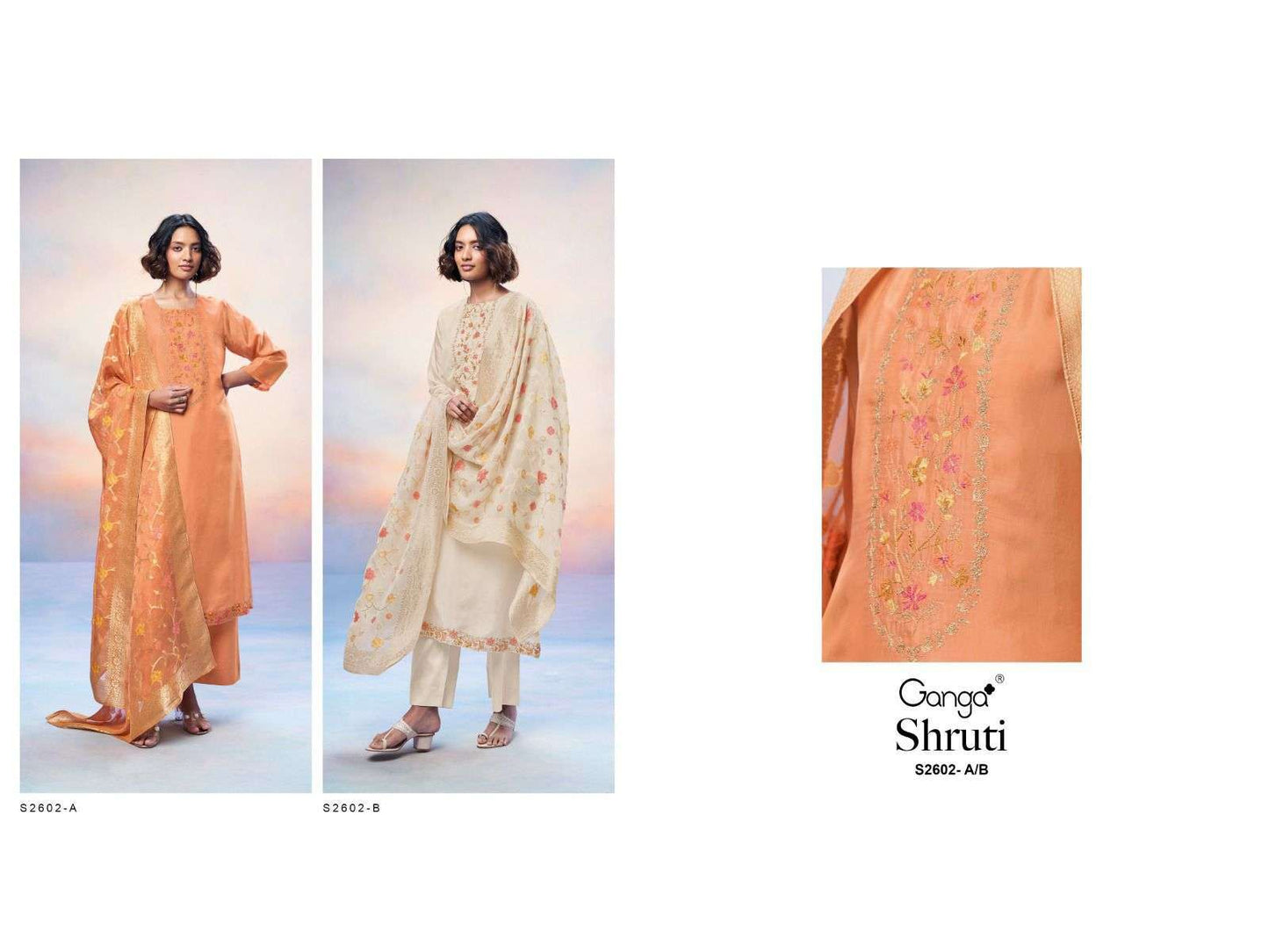 Shruti 2602 Ganga Premium Bemberg Plazzo Style Suits Wholesale Price