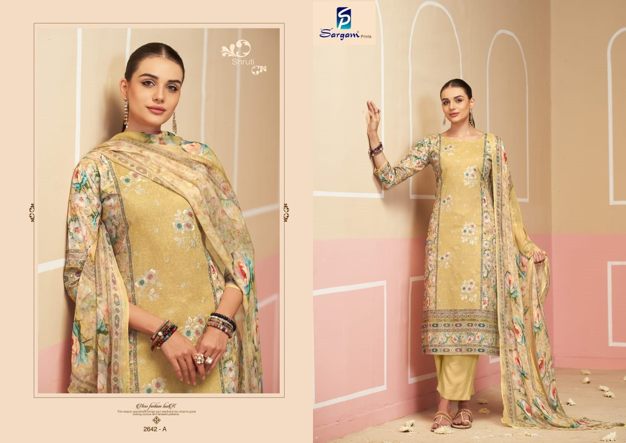 Shruti Sargam Prints Cambric Pant Style Suits Wholesaler Ahmedabad