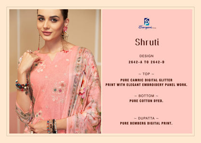 Shruti Sargam Prints Cambric Pant Style Suits Wholesaler Ahmedabad