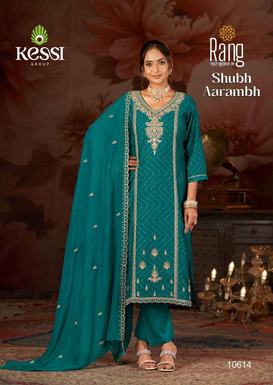Shubh Aarambh Kessi Rang Muslin Pant Style Suits Exporter India
