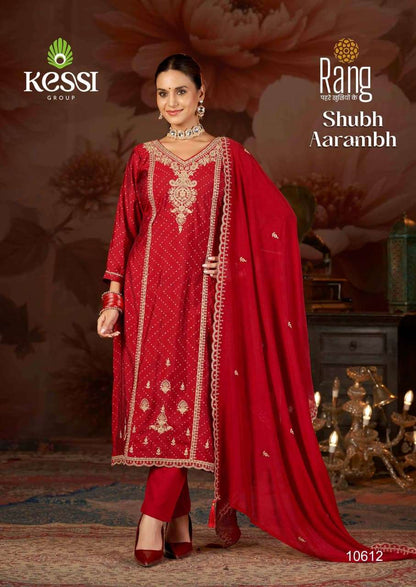 Shubh Aarambh Kessi Rang Muslin Pant Style Suits Exporter India