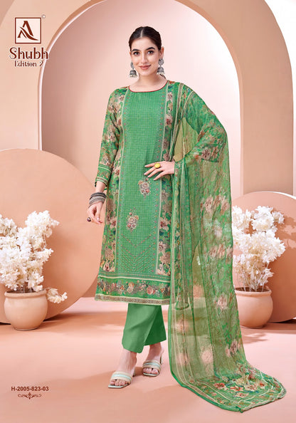 Shubh Edition 2 Alok Viscose Muslin Karachi Salwar Suits Manufacturer Ahmedabad