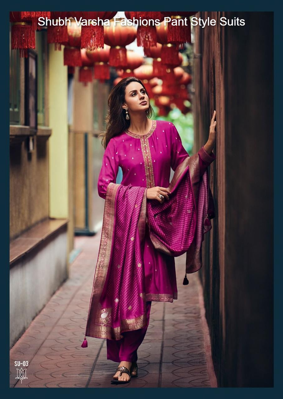 Shubh Varsha Fashions Muslin Pant Style Suits Wholesaler Gujarat