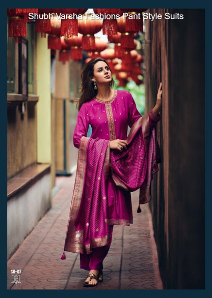 Shubh Varsha Fashions Muslin Pant Style Suits Wholesaler Gujarat