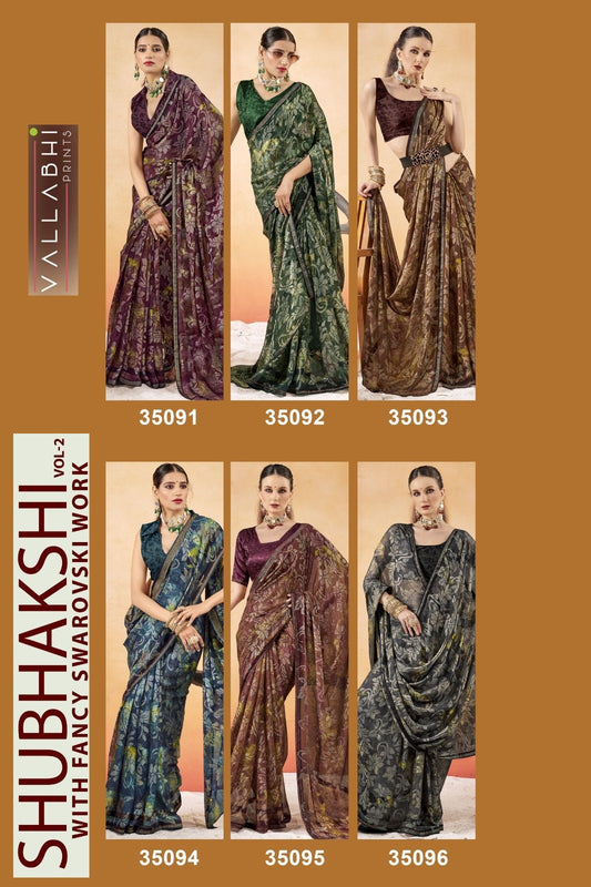 Shubhakshi Vol 2 Vallabhi Prints Brasso Sarees Exporter