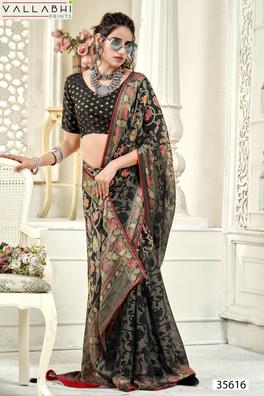 Shubhakshi Vol 3 Vallabhi Prints Brasso Sarees Wholesale Price