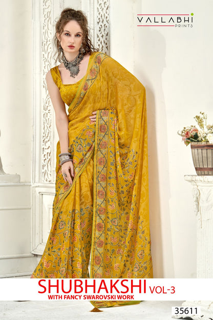Shubhakshi Vol 3 Vallabhi Prints Brasso Sarees Wholesale Price