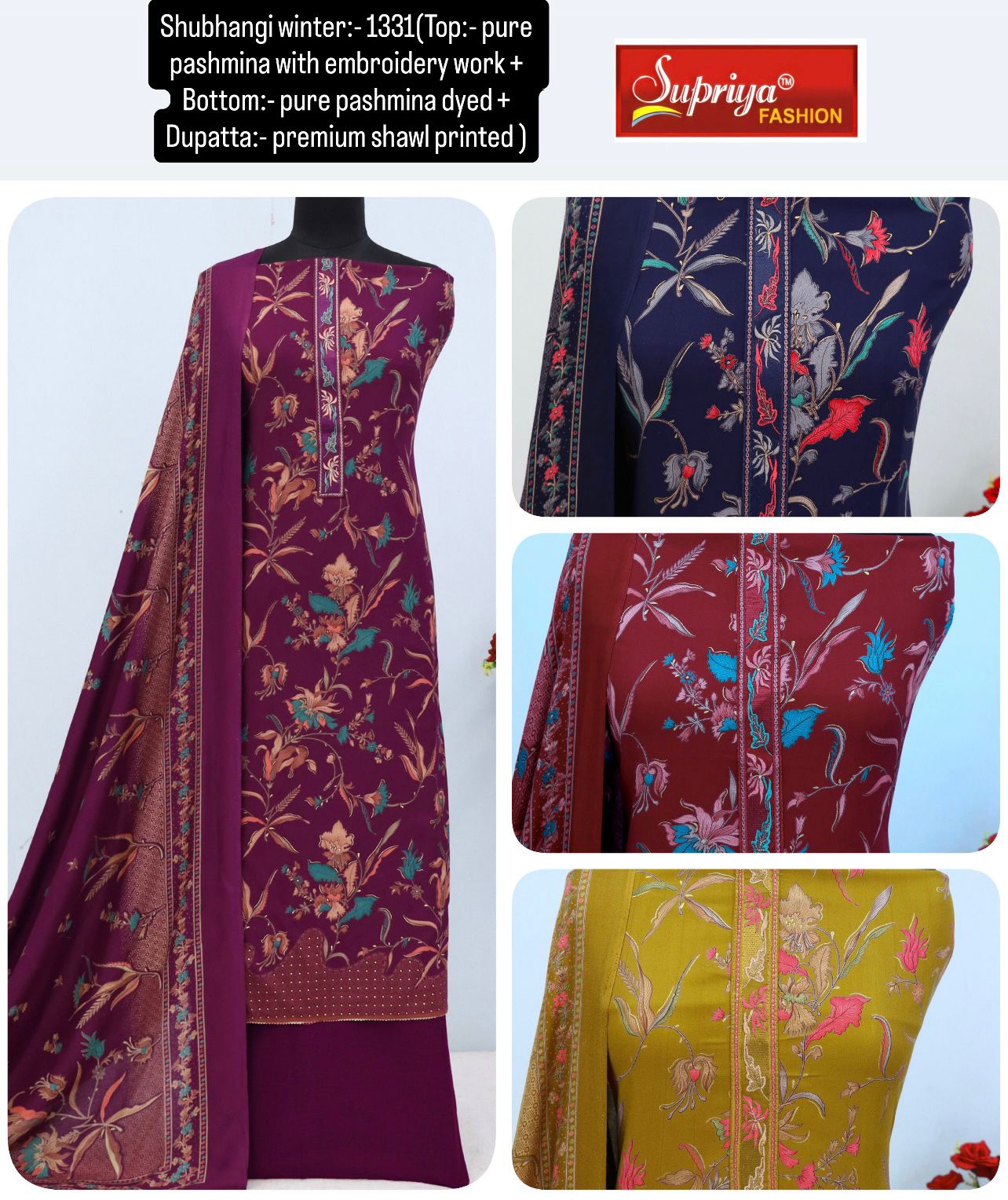 Shubhangi Winter Supriya Fashion Pashmina Suits Manufacturer India