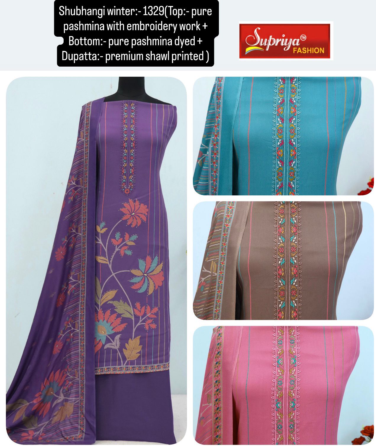 Shubhangi Winter Supriya Fashion Pashmina Suits Manufacturer India