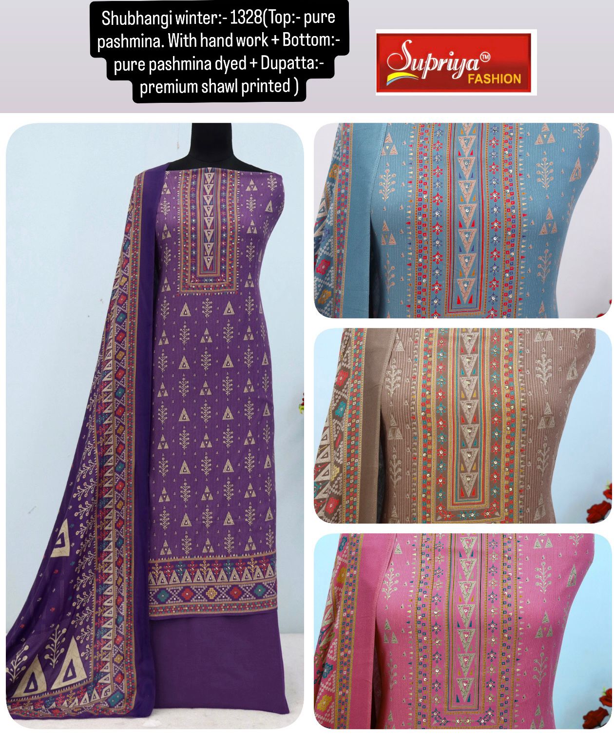 Shubhangi Winter Supriya Fashion Pashmina Suits Manufacturer India