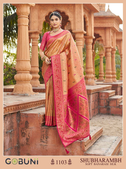 Shubharambh 1101-1106 Gobuni Banarasi Silk Sarees Manufacturer