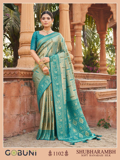Shubharambh 1101-1106 Gobuni Banarasi Silk Sarees Manufacturer