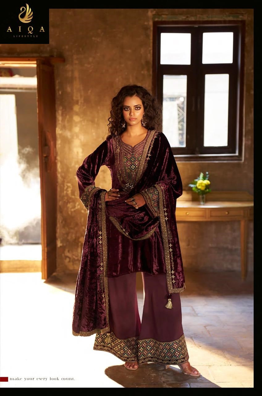 Shuijing Aiqa Velvet Suits Wholesaler Ahmedabad