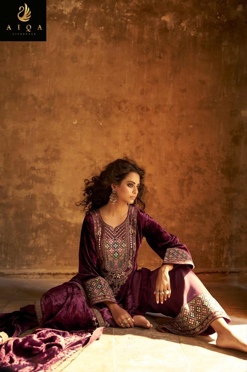Shuijing Aiqa Velvet Suits Wholesaler Ahmedabad