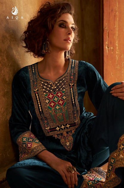 Shuijing Aiqa Velvet Suits Wholesaler Ahmedabad