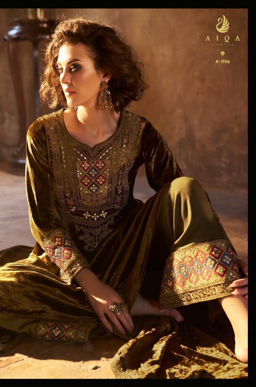 Shuijing Aiqa Velvet Suits Wholesaler Ahmedabad