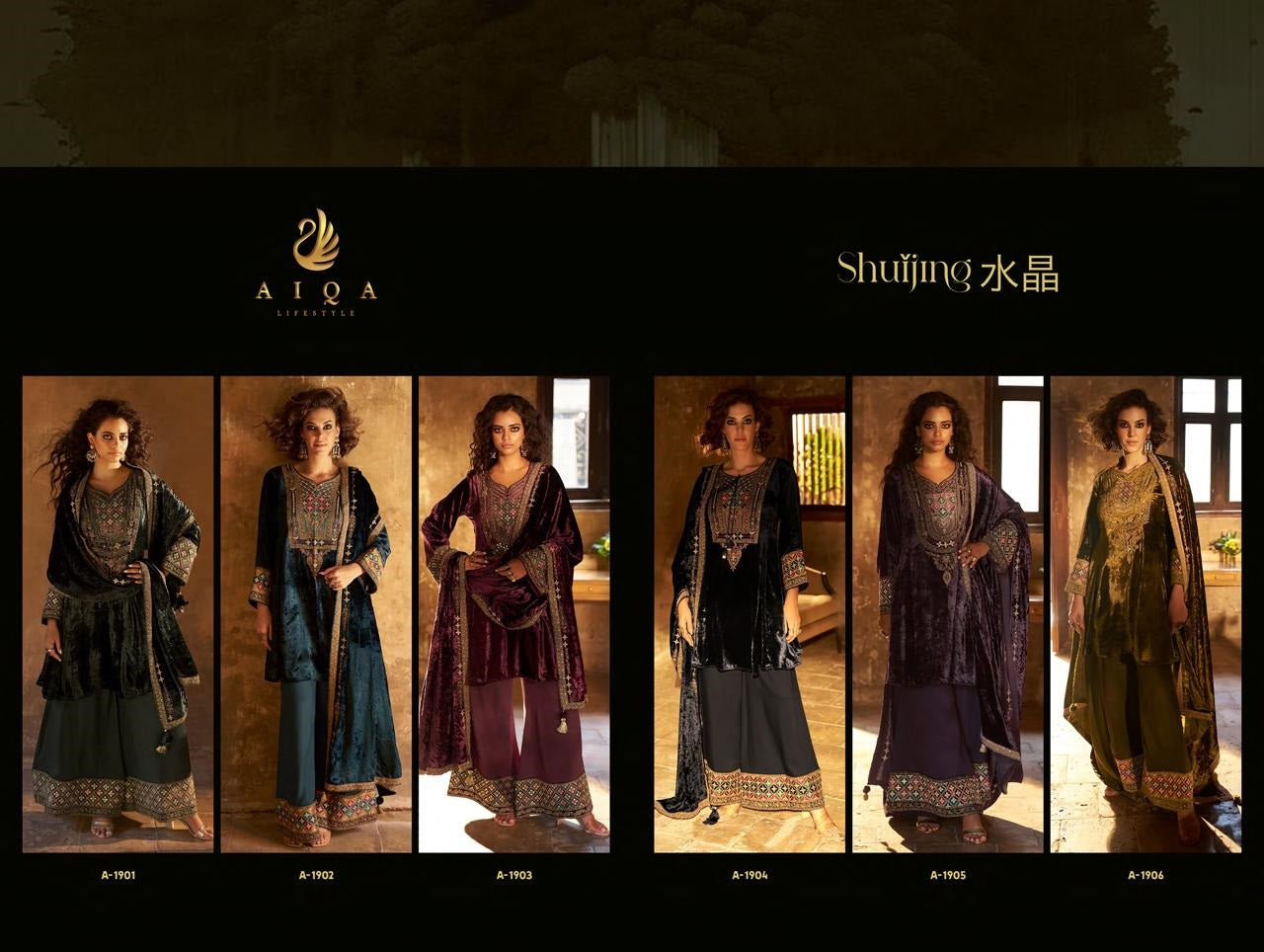 Shuijing Aiqa Velvet Suits Wholesaler Ahmedabad