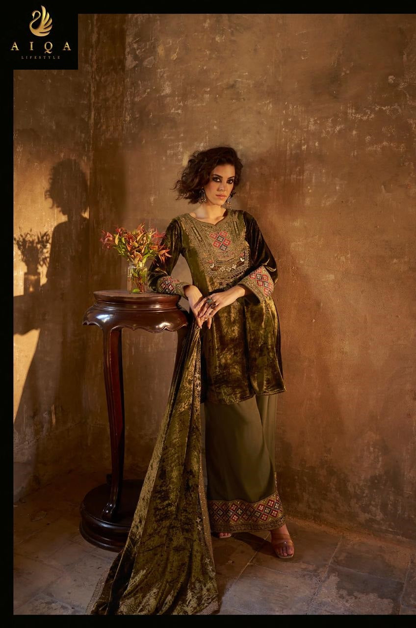 Shuijing Aiqa Velvet Suits Wholesaler Ahmedabad