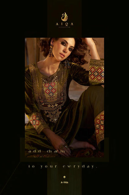 Shuijing Aiqa Velvet Suits Wholesaler Ahmedabad