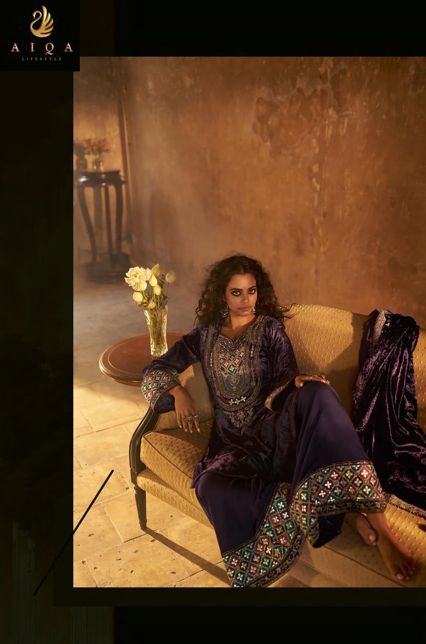 Shuijing Aiqa Velvet Suits Wholesaler Ahmedabad