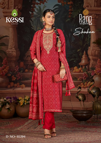 Shukan Kessi Rang Muslin Pant Style Suits Wholesale Price