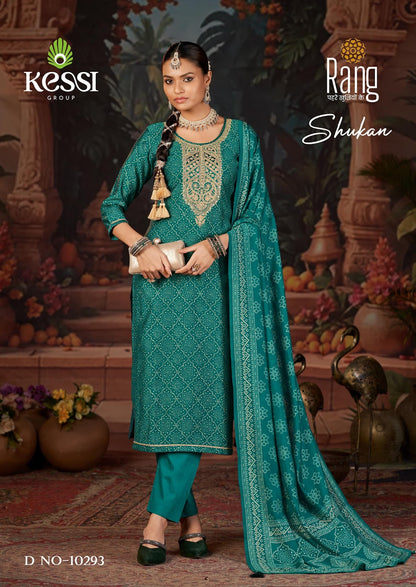 Shukan Kessi Rang Muslin Pant Style Suits Wholesale Price