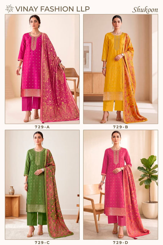 Shukoon Vinay Fashion Llp Russian Silk Pant Style Suits Wholesale Price