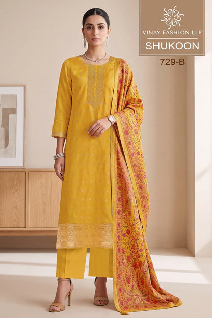 Shukoon Vinay Fashion Llp Russian Silk Pant Style Suits Wholesale Price