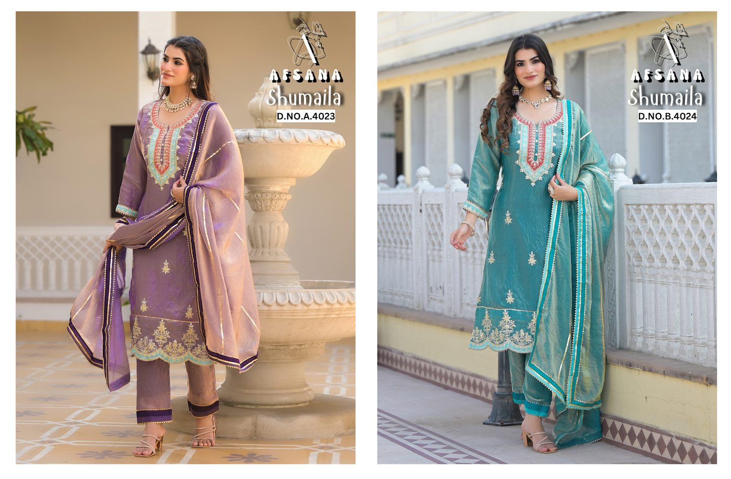 Shumaila Afsana Readymade Pant Style Suits Exporter India