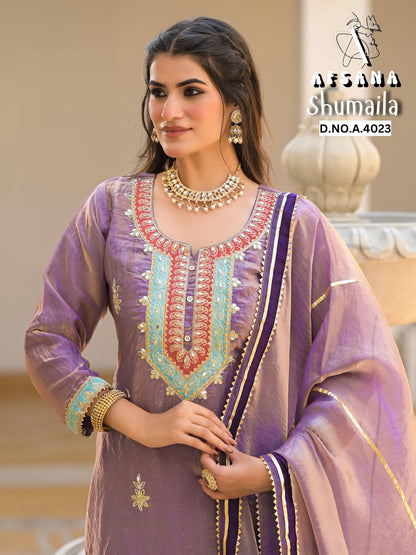 Shumaila Afsana Readymade Pant Style Suits Exporter India