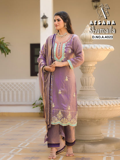 Shumaila Afsana Readymade Pant Style Suits Exporter India