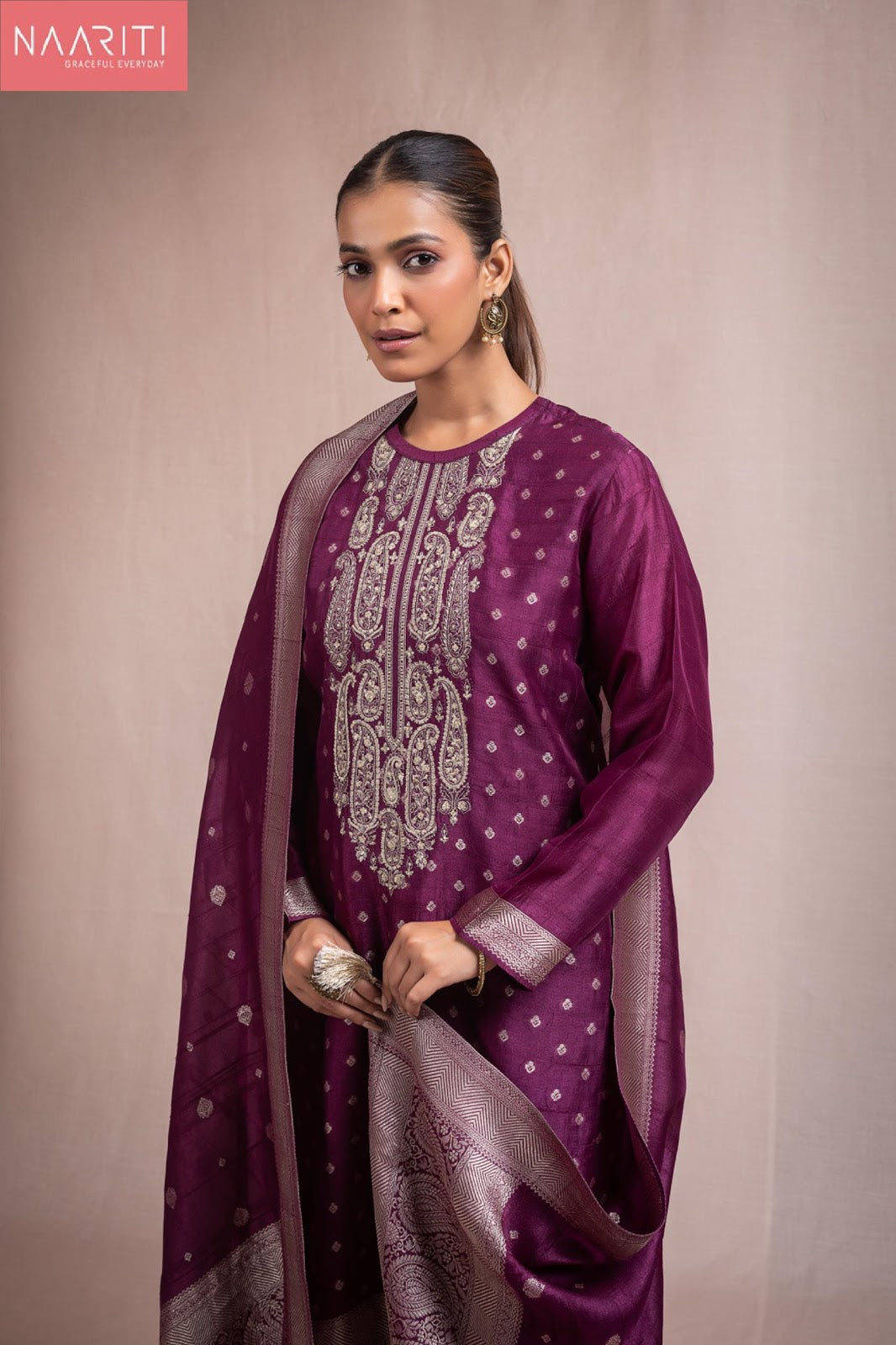 Shura Naariti Tussar Silk Pant Style Suits Wholesaler Ahmedabad