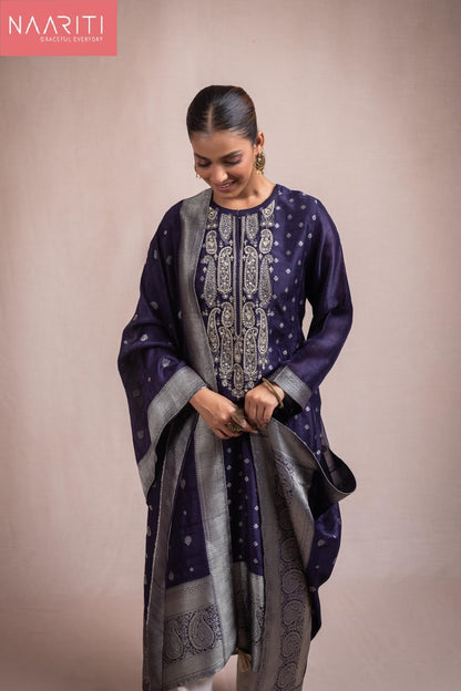 Shura Naariti Tussar Silk Pant Style Suits Wholesaler Ahmedabad