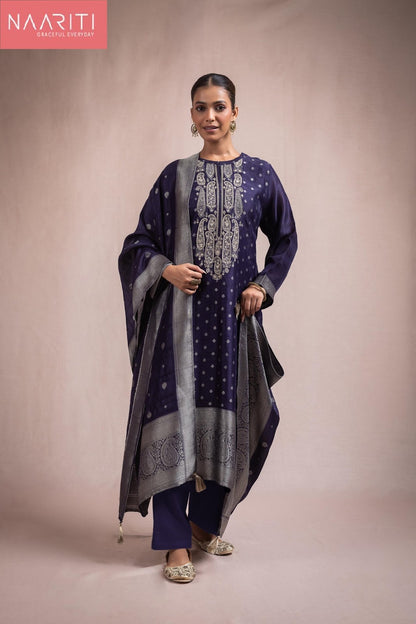 Shura Naariti Tussar Silk Pant Style Suits Wholesaler Ahmedabad