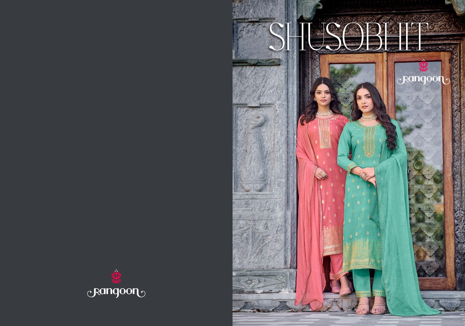 Shusobhit Rangoon Muslin Jacquard Readymade Pant Style Suits