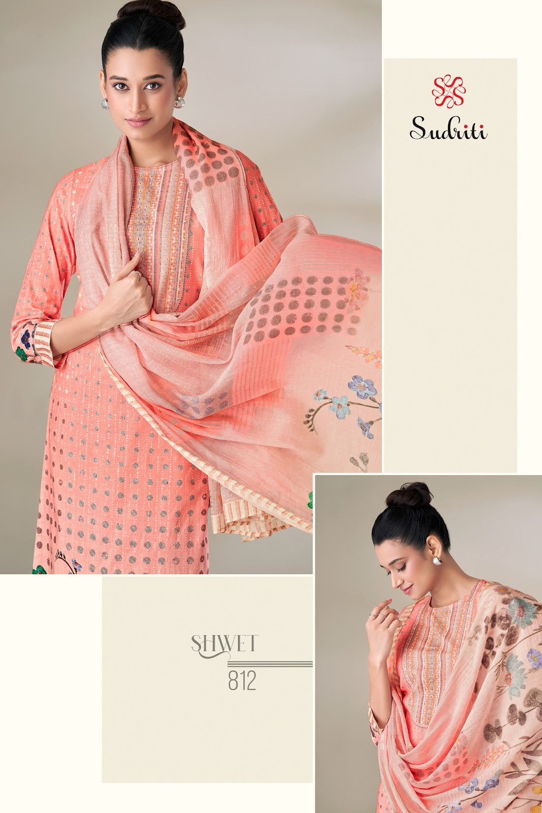 Shwet Sudriti Sahiba Cotton Lawn Plazzo Style Suits Wholesale