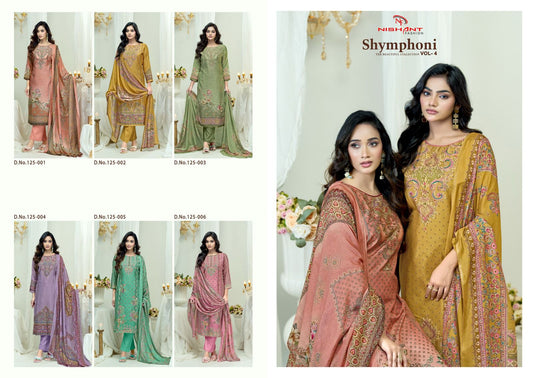 Shymphoni Vol 4 Nishant Fashion Viscose Simmer Pant Style Suits Exporter Ahmedabad