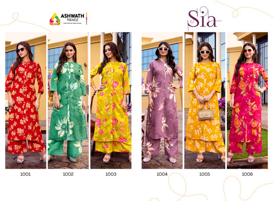 Sia Ashwath Vetican Foil Kurti Plazzo Set Manufacturer Gujarat