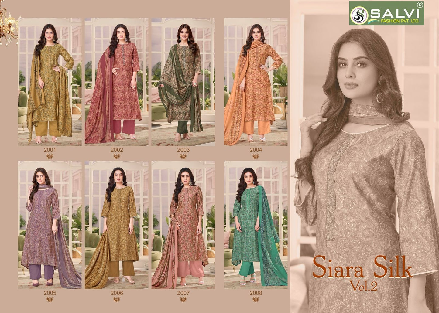 Siara Silk Vol 2 Salvi Fashion Modal Silk Pant Style Suits Wholesale Price