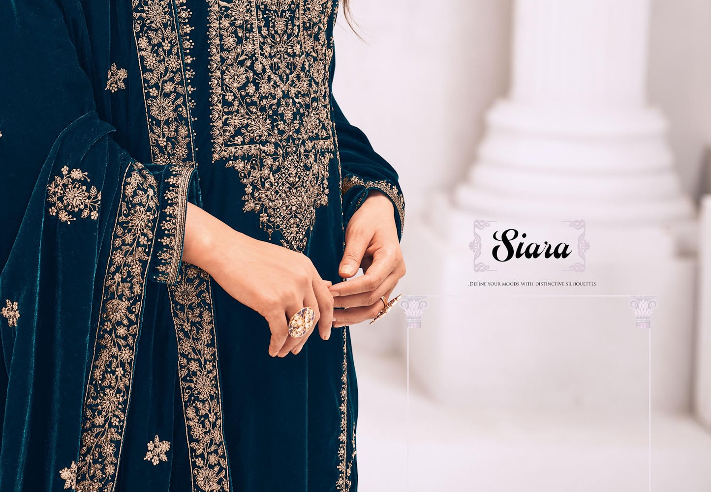 Siara Simar Velvet Suits Wholesale Price