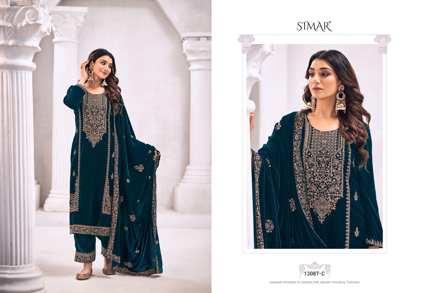 Siara Simar Velvet Suits Wholesale Price