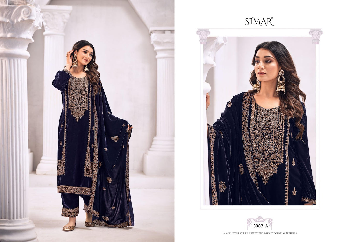 Siara Simar Velvet Suits Wholesale Price