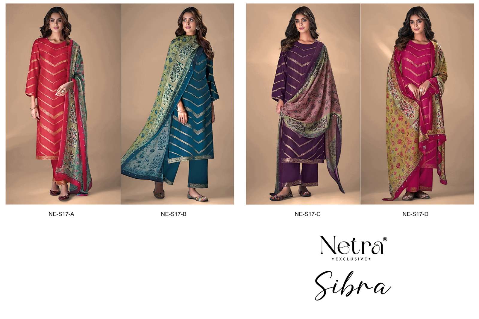 Sibra Netra Muslin Plazzo Style Suits Exporter