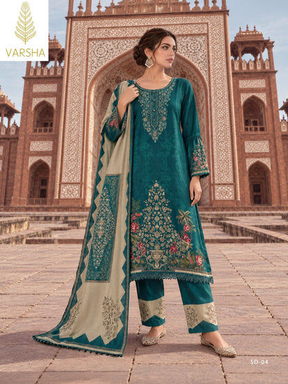 Siddaqi Varshaa Viscose Pashmina Suits Wholesale