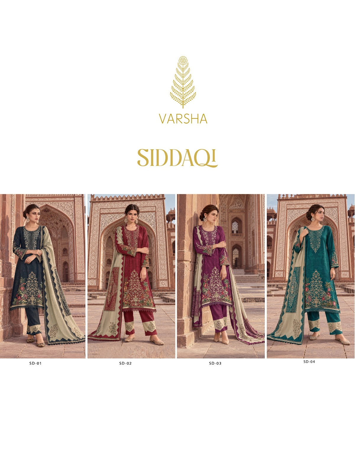 Siddaqi Varshaa Viscose Pashmina Suits Wholesale