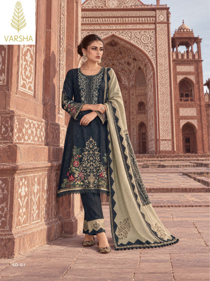 Siddaqi Varshaa Viscose Pashmina Suits Wholesale