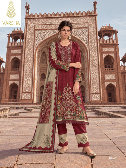 Siddaqi Varshaa Viscose Pashmina Suits Wholesale
