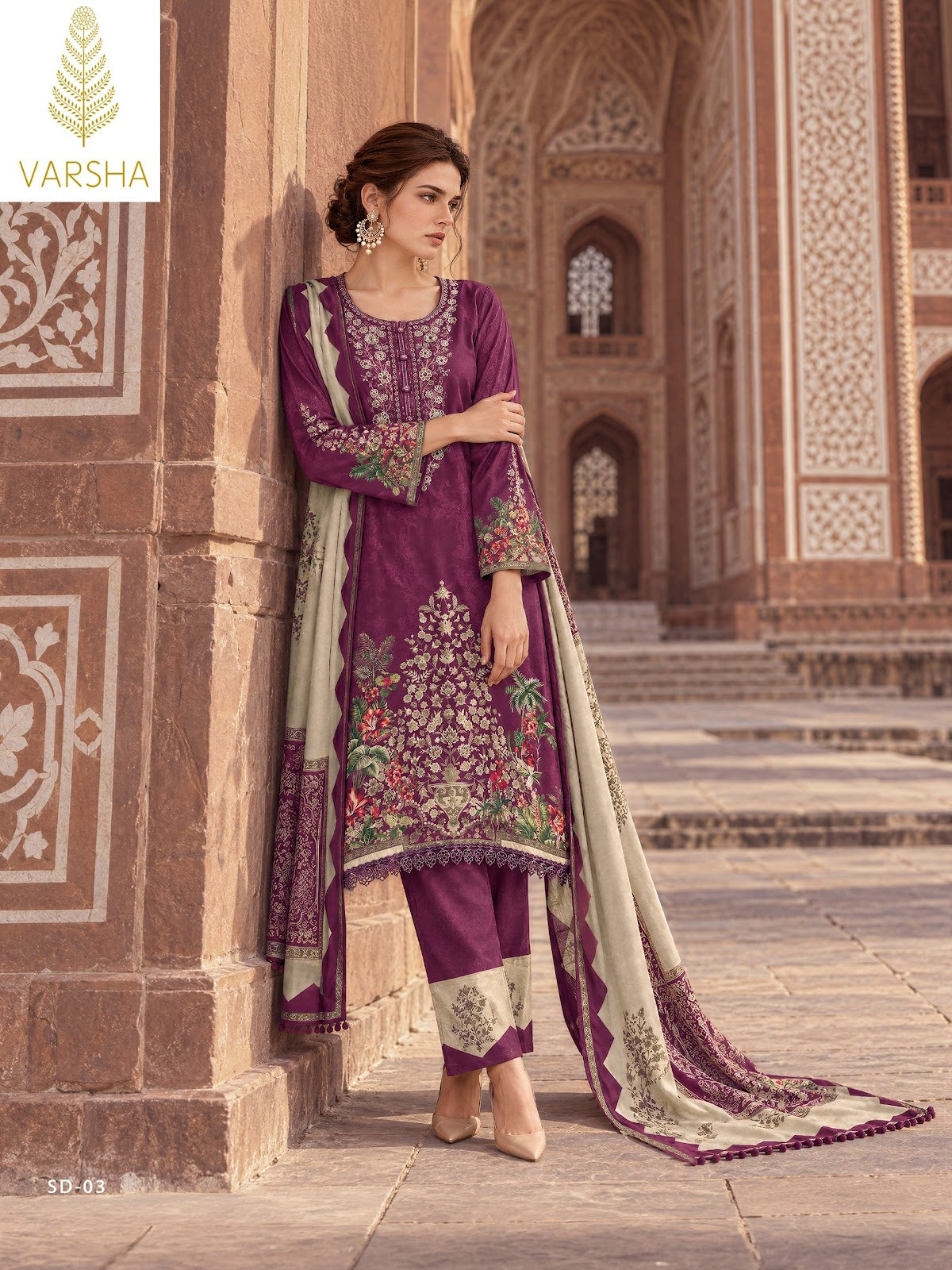 Siddaqi Varshaa Viscose Pashmina Suits Wholesale