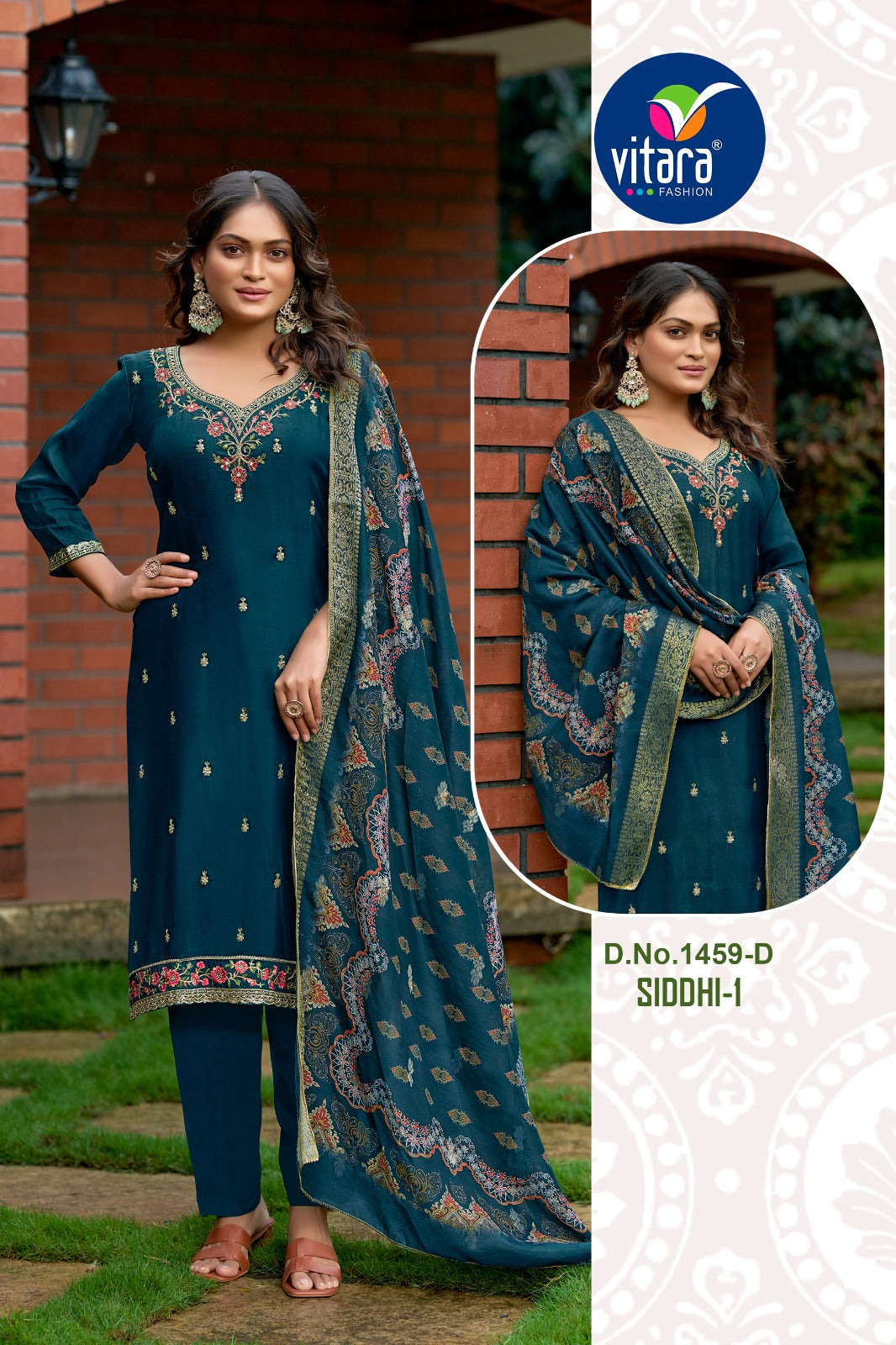 Siddhi 1 Vitara Viscose Silk Readymade Pant Style Suits Exporter