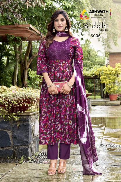 Siddhi Vol 3 Ashwath Roman Readymade Pant Style Suits Exporter India